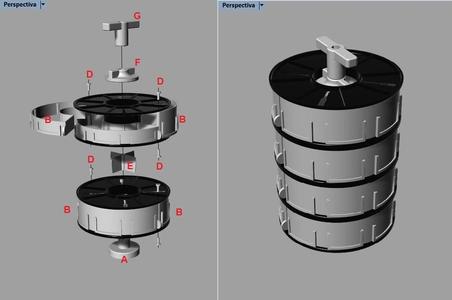 Cajonera de Bobinas Divisibles Apilables /// Stackable Spool Drawer /// (1/2-1/3-1/4) Grilon3 1kg Argentina