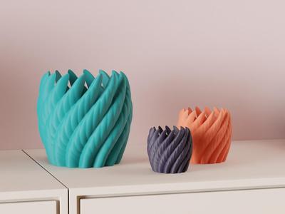 Swirled Rope Planter. Unique Plant Pot Easy Print