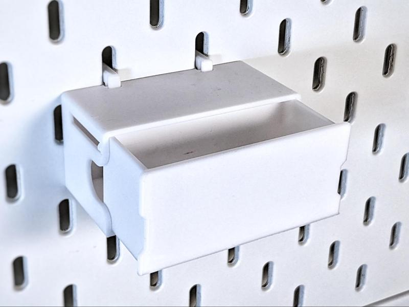 Railed Drawer for Ikea Skadis Board - 30mm deep