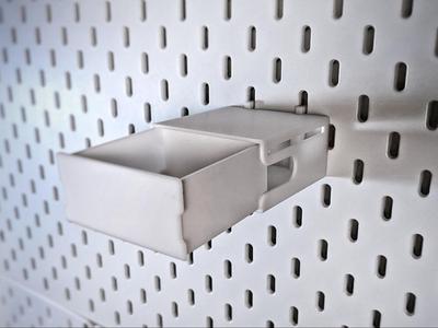 Railed Drawer for Ikea Skadis Board - 70mm deep