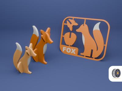 Cute Fox Kit Card | AMS Ready, two sizes