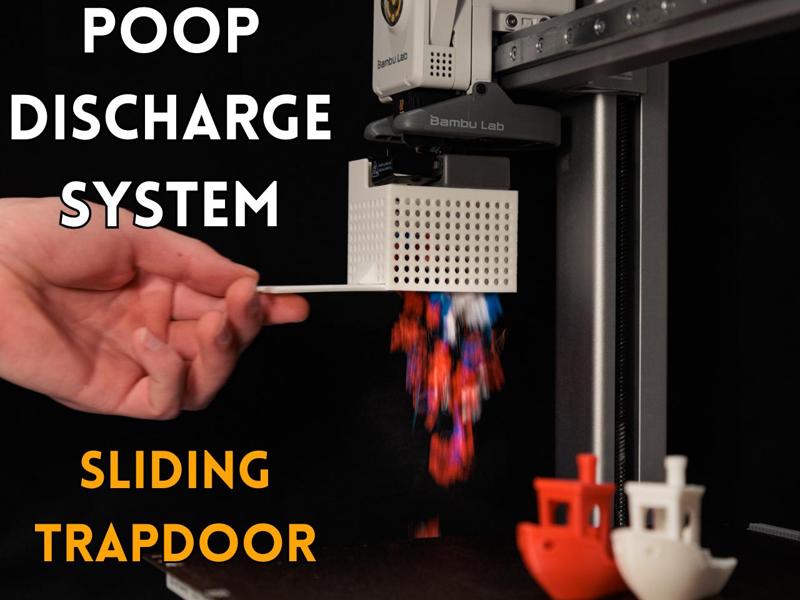 Poop Bucket With Sliding Trapdoor (For A1-A1 Mini)