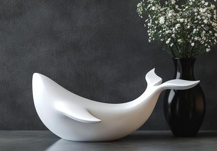 Whale Decorative Sculpture: Minimalist 