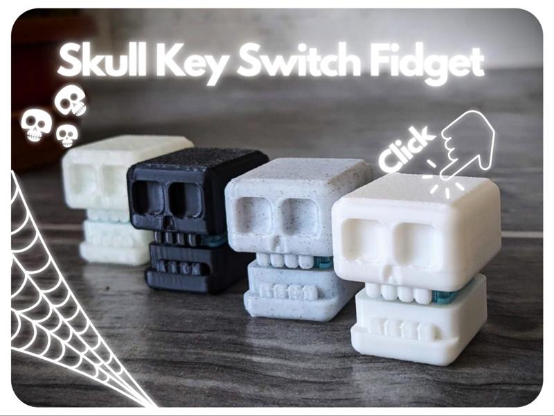 Skull Key Switch Fidget Toy (+Keychain)