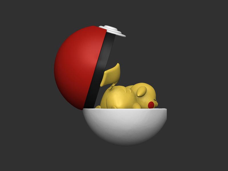 Pikachu Sleep cute - Free 3D print model