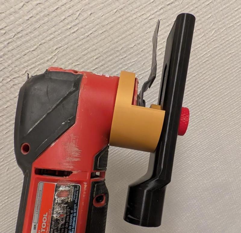 Oscillating tool dust attachment and depth stop