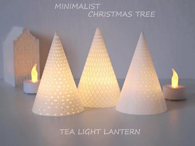 Modern Christmas Tree Tealight Lantern Set