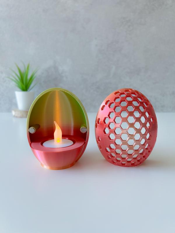Egg tealight holder