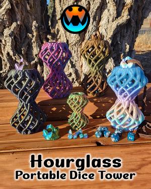 Twisted Hour Glass Dice Tower and Holder