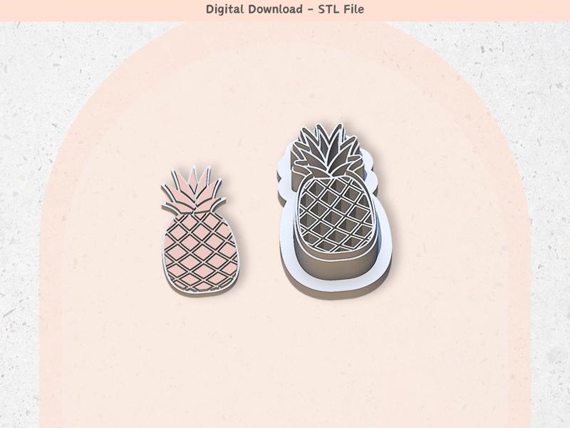 Pineapple Clay Cutter for Polymer Clay | Digital STL File | Clay Tools | 5 Sizes Summer Clay Cutters