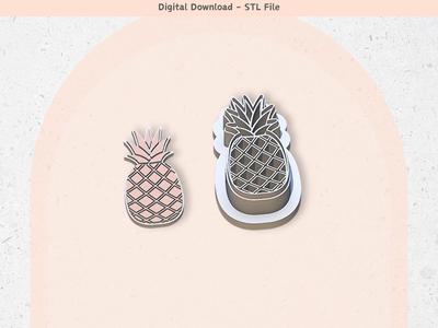 Pineapple Clay Cutter for Polymer Clay | Digital STL File | Clay Tools | 5 Sizes Summer Clay Cutters