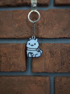 Lama with a coffee keychain