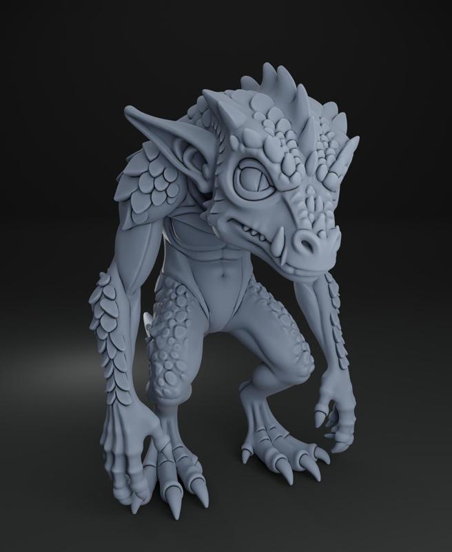 Draconic Kobold + Free Dragon skull Warhammer - 5e DnD Wargame Tabletop RPG