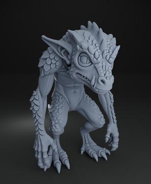 Draconic Kobold + Free Dragon skull Warhammer - 5e DnD Wargame Tabletop RPG