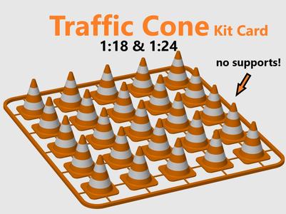 Traffic Cone Kit Card (MMU & filament change) 1:24 and 1:18 scale