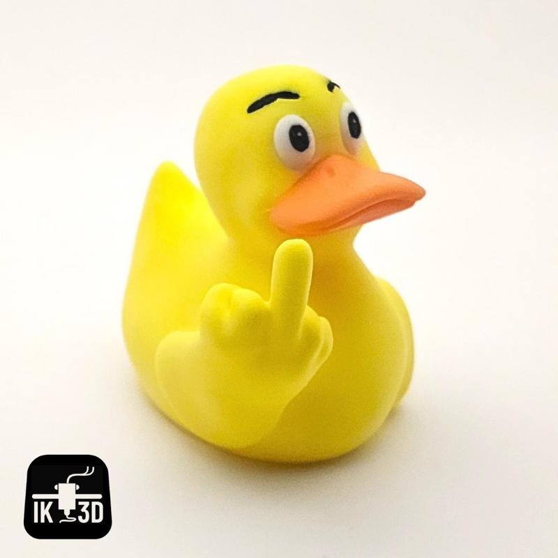 Duck You! Rubber Duck Middle Finger / No Supports / 3MF Included
