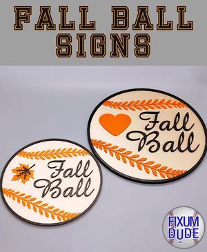 Fall Ball Laurel Wreath Baseball Signs