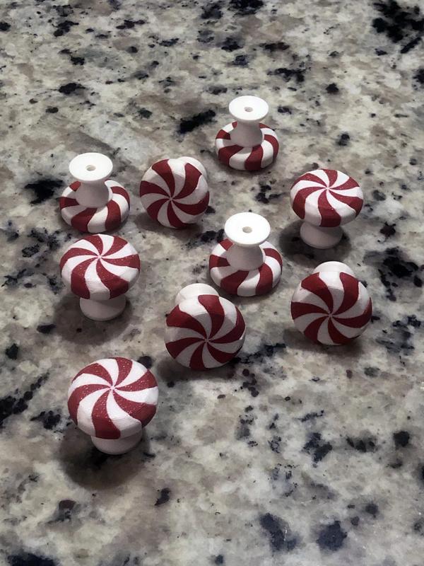 Kitchen Cabinet Knob - Peppermint Candy Swirl 1