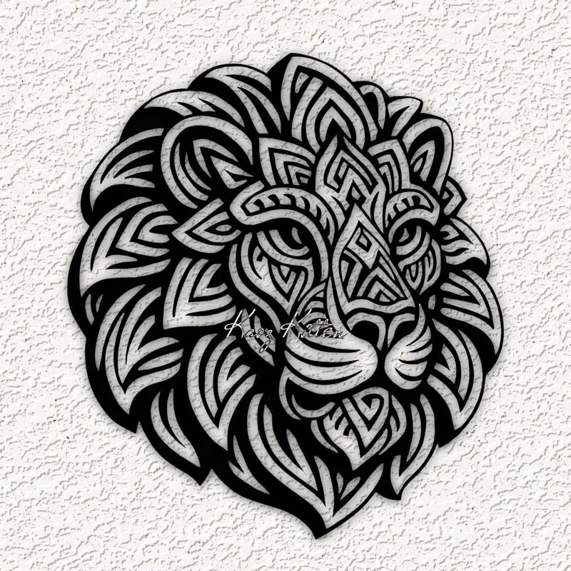 3d optical illusion tribal lion 2 wall art home decor