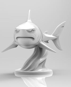 Mystical Great White Shark Minimalist Sculpture