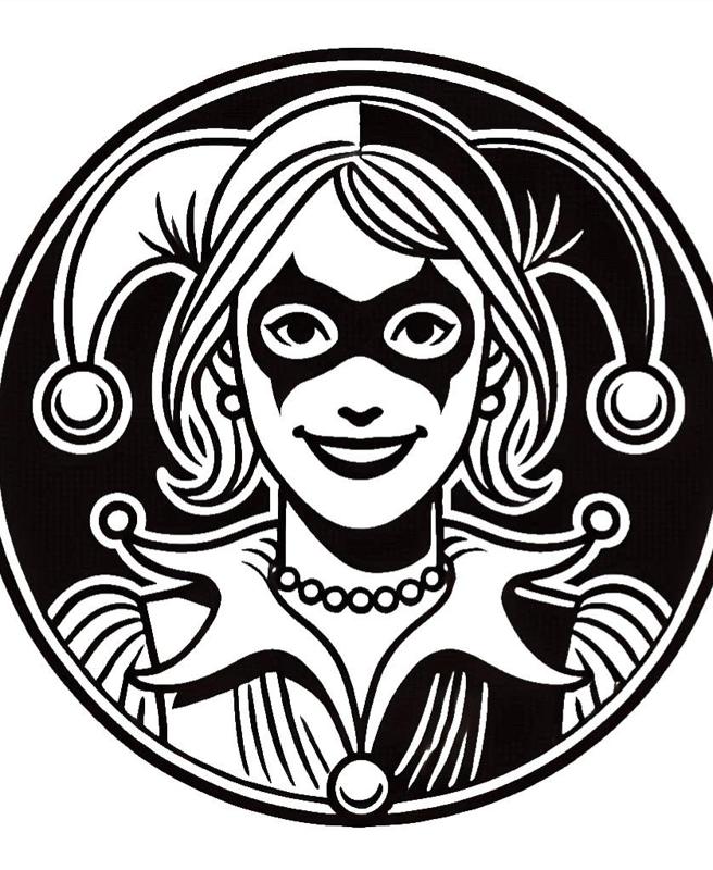 Leather Stamp 85mm Harlequin #2