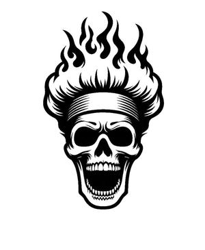 Leather Stamp 100mm Skull Saute Chef