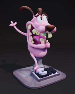personaje cartoon perro cobarde