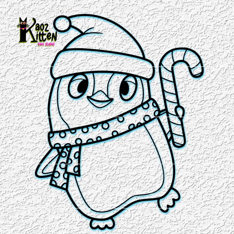 Funny Penguin wall art Christmas decor