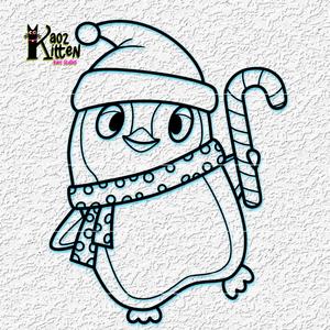 Funny Penguin wall art Christmas decor