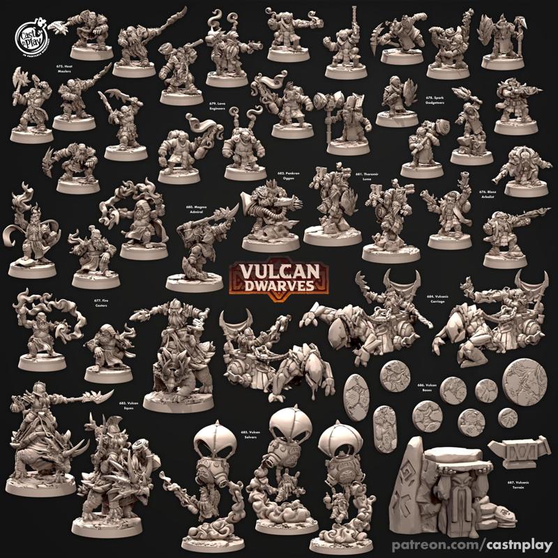 Vulcan Dwarves (Set) (Pre-Supported) - Dwarf