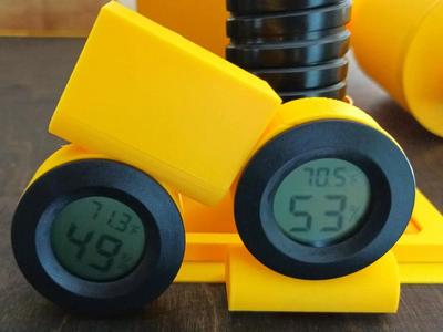  1.8" Mini Round Hygrometer Thermometer Holder