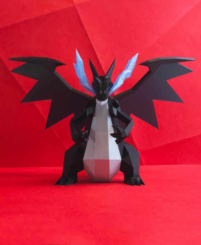 Mega Charizard X Low Poly Pokemon