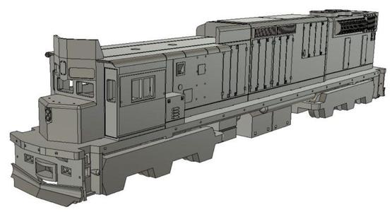 HO and N Scales EMD GM6C Electric Locomotive - Shell and Chassis