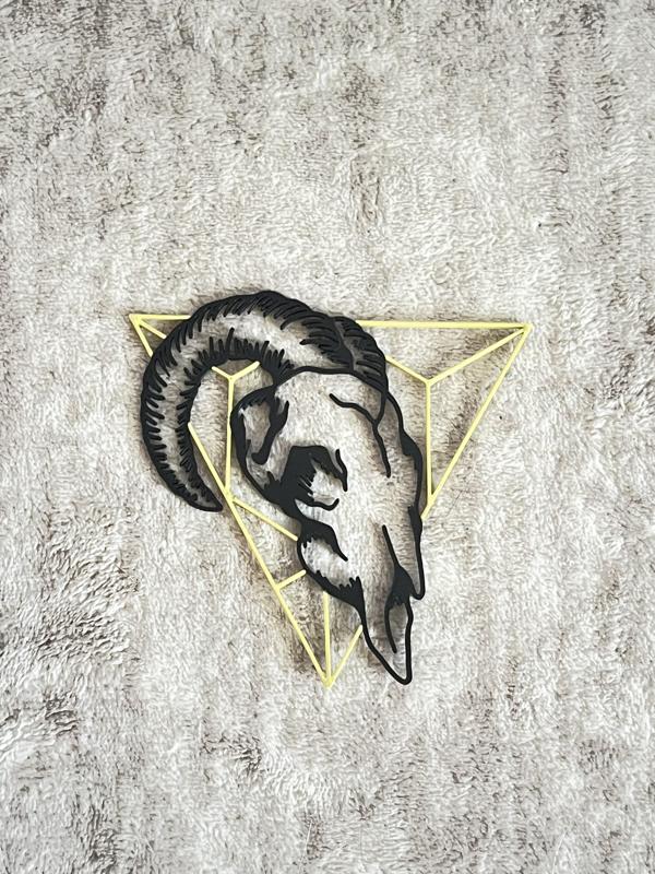 Geometric Ram Skull wall art 