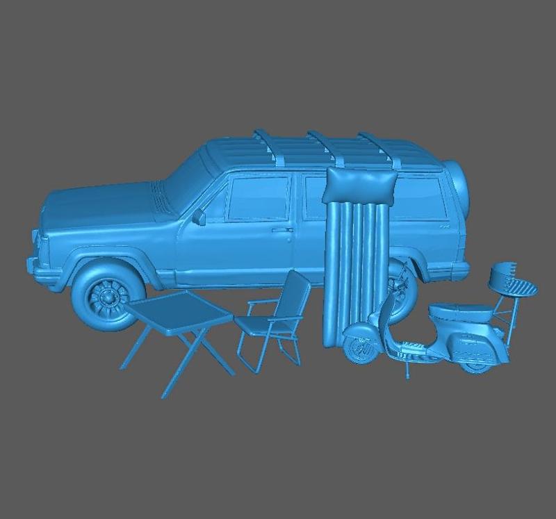 Jeep, Vespa and Camping Equipment