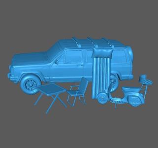 Jeep, Vespa and Camping Equipment