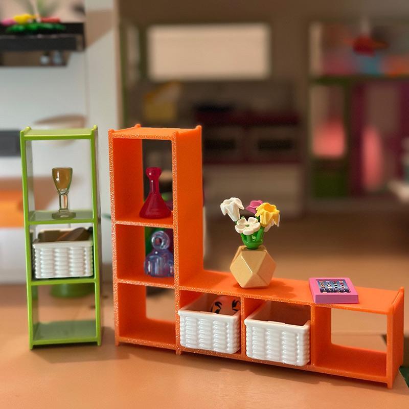 Shelf and L Form Shelf for Playmobil or Dollhouses