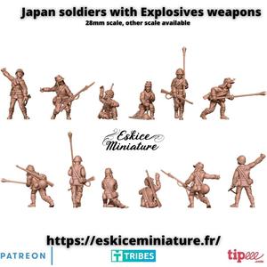 Japan soldiers with explosives weapons - 28mm