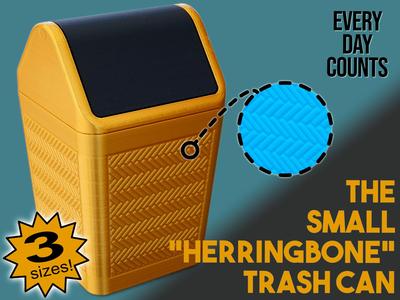 The Small "Herringbone" Trash Can