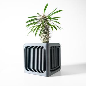 The Rovo Square Planter Pot with Drainage Tray: Modern and Unique Home Decor for Plants and Succulents  | STL File