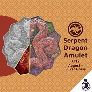 Serpent Dragon Amulet - Hazuki - Silver Grass Shard - August