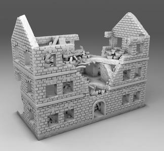 Destroyed building after fighting