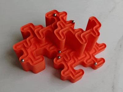 Twin Dragon Fractal Marble Run (Davis–Knuth Curve)
