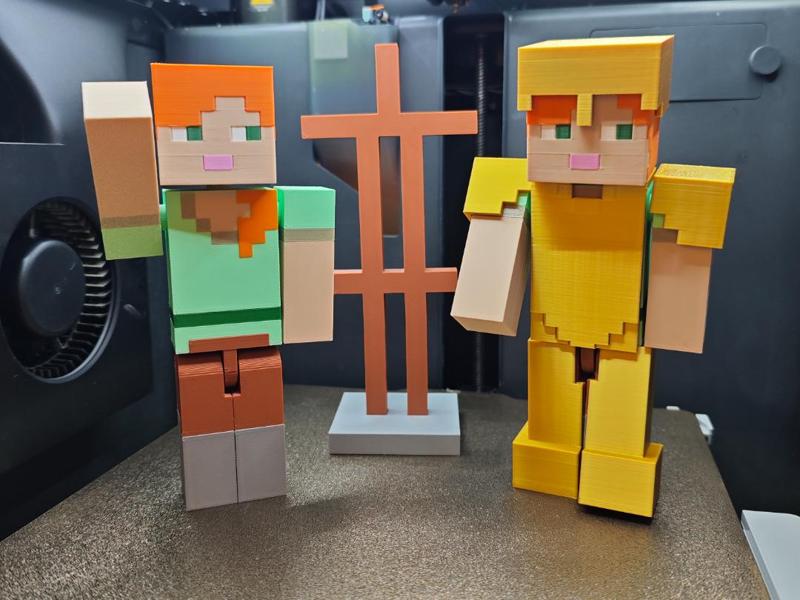 Minecrat moving figure Alex with stand & armor