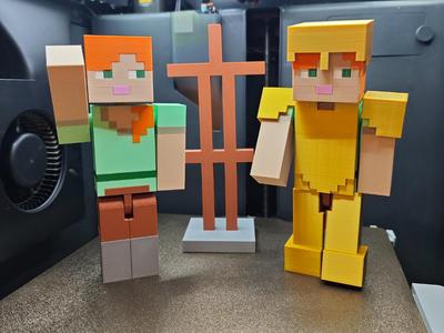 Minecrat moving figure Alex with stand & armor