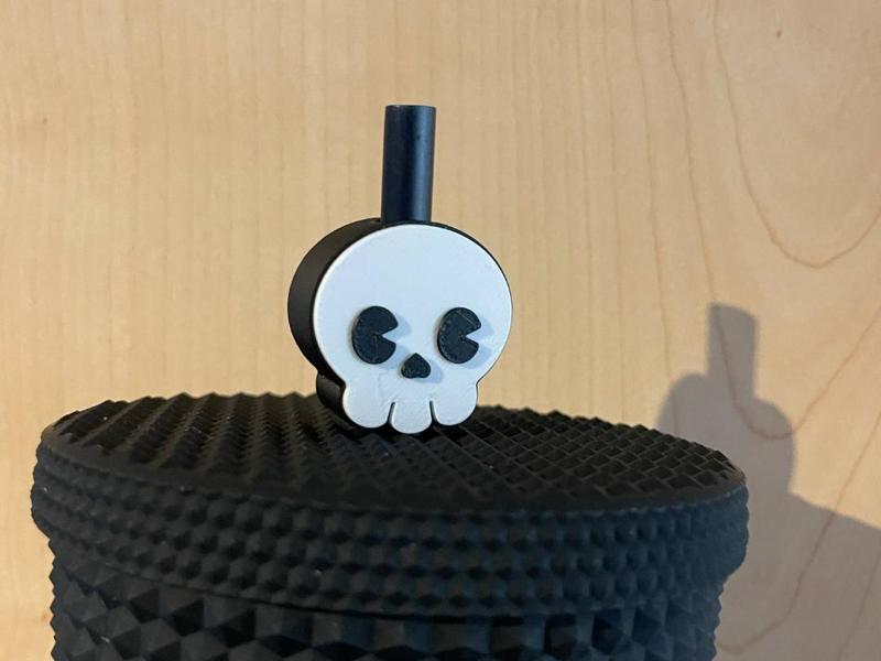 Cute Skull Straw Topper