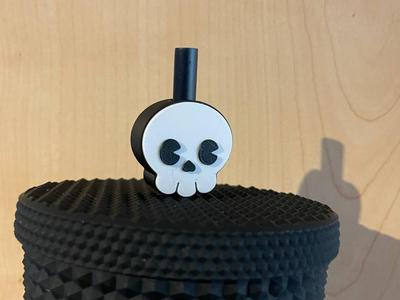 Cute Skull Straw Topper
