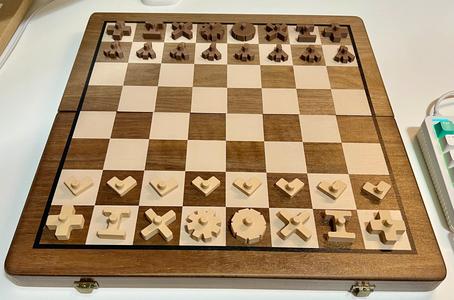 Chess Pieces Modeled to Represent Their Distinct Geometric Attack Patterns