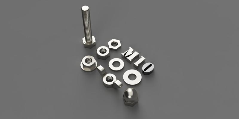 M10 HEX bolts, nuts and washers / 5-100mm