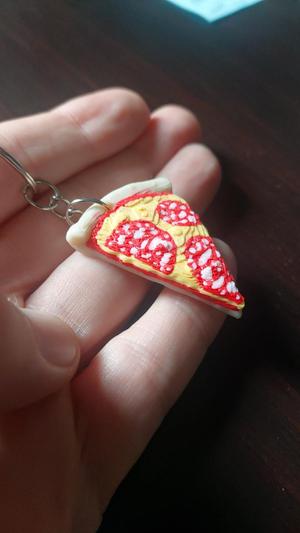 Delicious Italian Pizza Slice Keychain